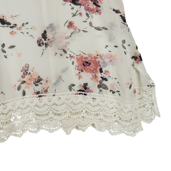 Mason Belle Kimono Tunic Top XXL Womens Open Gauzy Lace Cream Pink Cottage Fairy - Picture 16 of 16